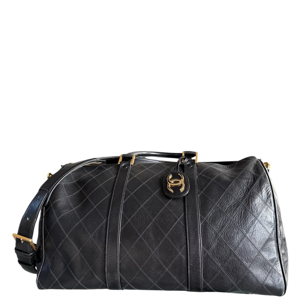 Authentic CHANEL Black Quilted Travel Bag